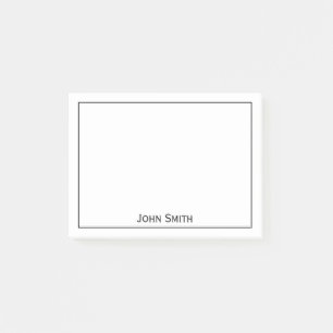 Ihr Name Minimalistisch Schwarz/Weiß Post-it Klebezettel