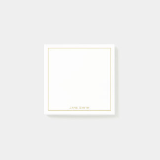 Ihr Name Minimalistisches Gold/Weiß für Unternehme Post-it Klebezettel