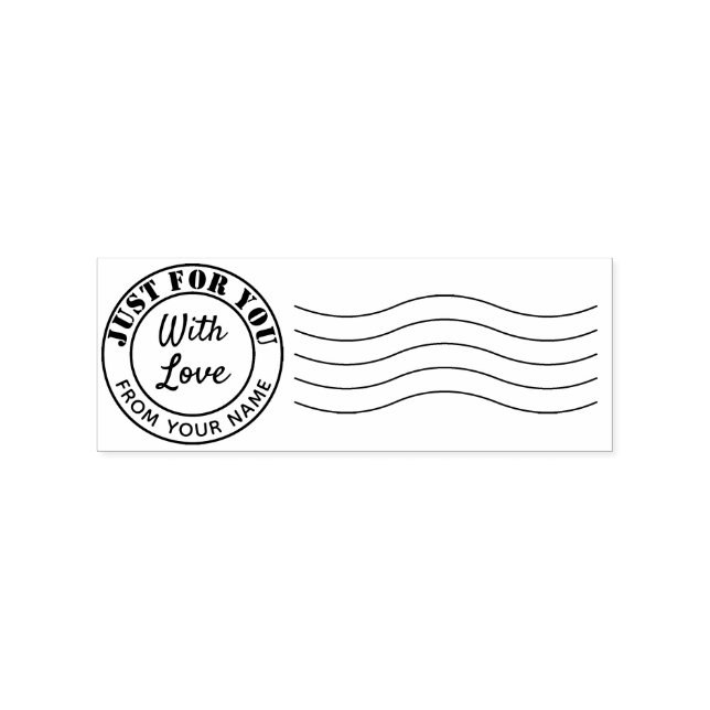 Ihr Name mit Liebe Postmark-Briefmarke Personalisi Gummistempel (Prägung)