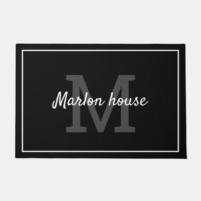Ihr Name mit Monogramm Fußmatte (Vorderseite)