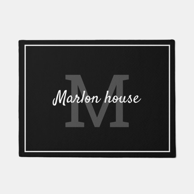 Ihr Name mit Monogramm Fußmatte (Vorderseite)