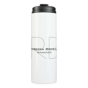 Ihr Name Monogram Your Title Modern Thermosbecher