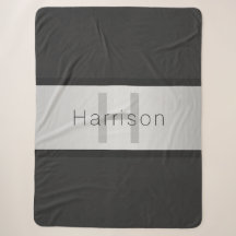 Ihr Name & Monogramm | Grautöne & Faux-Silber-Look