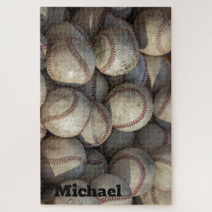 Ihr Name Nah-up Baseball - Sport Art Foto Puzzle