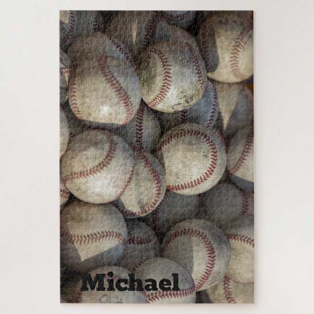 Ihr Name Nah-up Baseball - Sport Art Foto Puzzle (Vertikal)