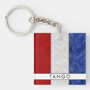 Ihr Name + Nautische Signalflagge T Tango Schlüsselanhänger