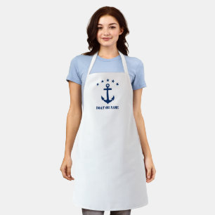Ihr Name oder Boot Nautical Anchor Sterne Blau Wei Schürze
