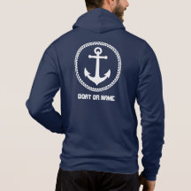 Ihr Name oder Boot Nautical Sea Anchor Navy Blue