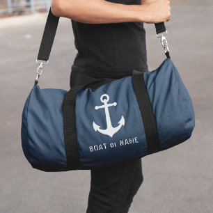 Ihr Name oder Boot Vintage Nautical Anker Duffle Bag
