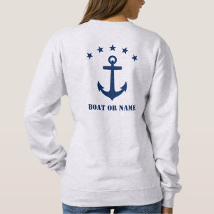 Ihr Name oder Bootname Klassische Ankerstars grau Sweatshirt