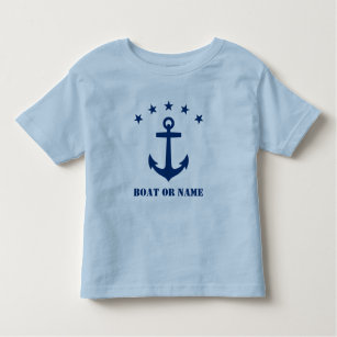 Ihr Name oder Bootname Klassischer Anker Light Blu Kleinkind T-shirt