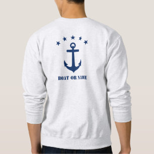 Ihr Name oder Bootname Klassischer Ankerstars Grau Sweatshirt