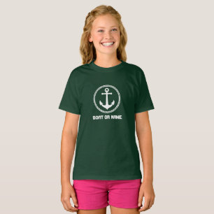 Ihr Name oder Bootname Seeschwald Grün T-Shirt