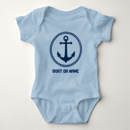 Ihr Name oder Bootsname Name Sea Anchering Navy un Baby Strampler