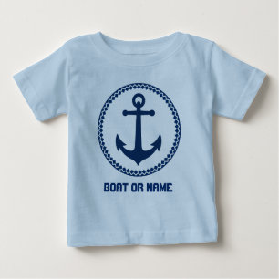 Ihr Name oder Bootsname Name Sea Anchering Navy un Baby T-shirt