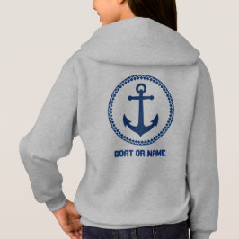 Ihr Name oder Bootsname Name Sea Anchor Gray & Nav Hoodie