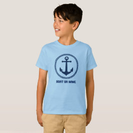 Ihr Name oder Bootsname Sea Anchor Navy Light Blue T-Shirt