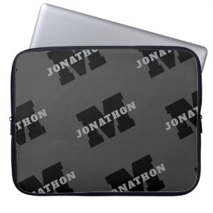 Ihr Name oder Firmenname Modern maskulines Grau Laptopschutzhülle