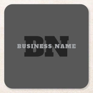 Ihr Name oder Firmenname Modern maskulines Grau Rechteckiger Pappuntersetzer