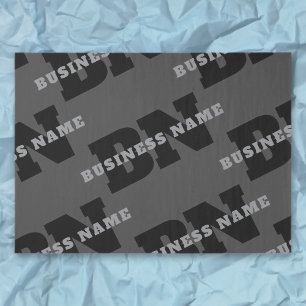Ihr Name oder Firmenname Modern maskulines Grau Seidenpapier