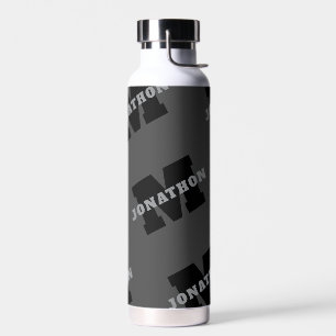 Ihr Name oder Geschäftsname Modern maskulines Gr Trinkflasche