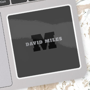 Ihr Name oder Ihr Firmenname   Modern Masculine Gr Aufkleber