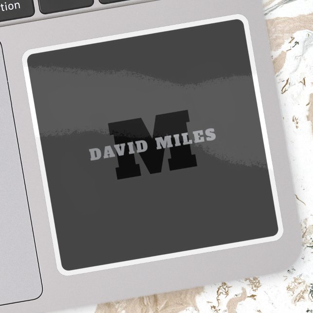 Ihr Name oder Ihr Firmenname | Modern Masculine Gr Aufkleber (Von Creator hochgeladen)