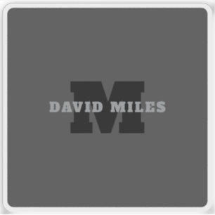 Ihr Name oder Ihr Firmenname   Modern Masculine Gr Aufkleber