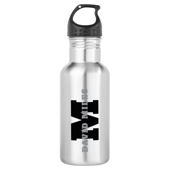 Ihr Name oder Ihr Firmenname | Modern Masculine Gr Edelstahlflasche (Vorderseite)