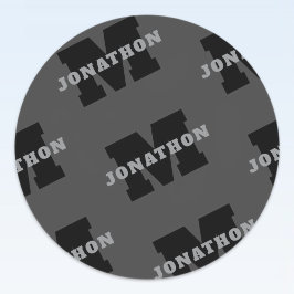 Ihr Name oder Ihr Firmenname | Modern Masculine Gr Runder Aufkleber
