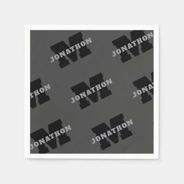 Ihr Name oder Ihr Firmenname | Modern Masculine Gr Serviette (Vorderseite)
