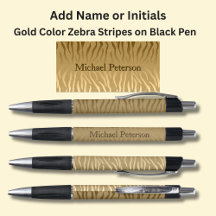 Ihr Name oder Ihre Initialen auf Gold Zebra Streif