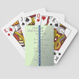 Ihr Name oder Ihre Nachricht mit Crosswords? grün Spielkarten