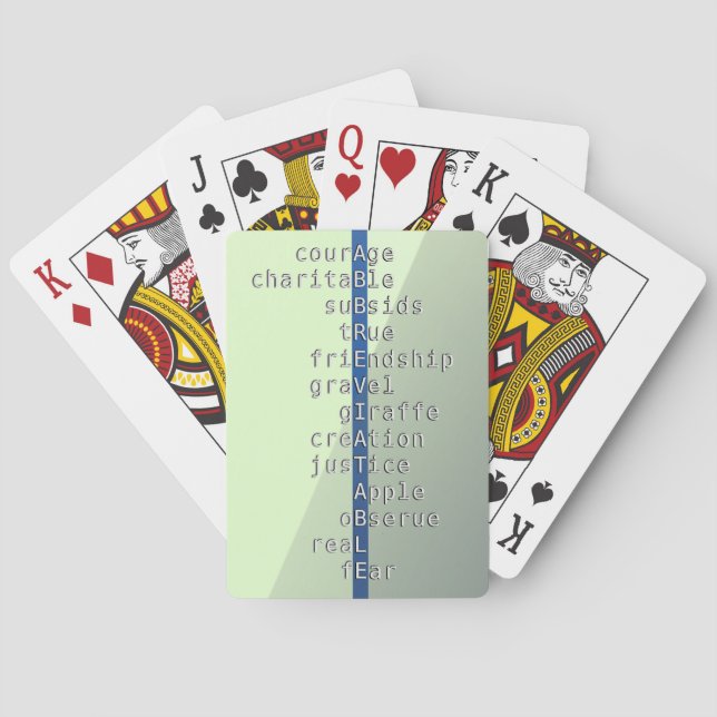 Ihr Name oder Ihre Nachricht mit Crosswords? grün Spielkarten (Rückseite)