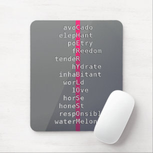 Ihr Name oder Ihre Nachricht mit Kreuzworträtsel?  Mousepad