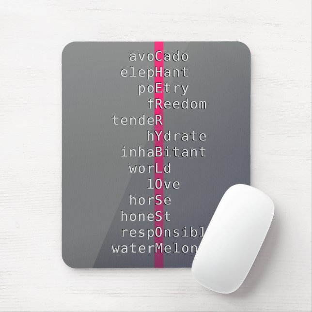 Ihr Name oder Ihre Nachricht mit Kreuzworträtsel?  Mousepad (Mit Mouse)