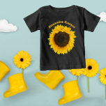 Ihr Name oder Kurzes Zitat Sonnenblumen Baby T-shirt<br><div class="desc">Sonnenblume Blume Personalisiert mit Name oder alles,  was Sie gewollt!</div>