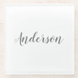 Ihr Name oder Text   Fancy Elegante Schrift Glasuntersetzer