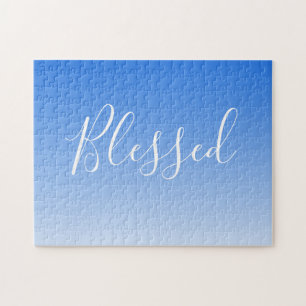 Ihr Name oder Wort Blue Ombre Gradient Puzzle