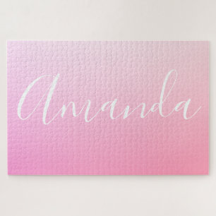 Ihr Name oder Wort   Pink Gradient Ombre Puzzle