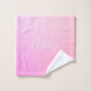 Ihr Name oder Wort   Pink Ombre Gradation Waschlappen