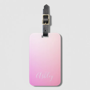 Ihr Name oder Wort Rosa Ombre-Abstufung Gepäckanhänger
