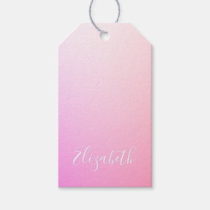 Ihr Name oder Wort Rosa Ombre-Abstufung Geschenkanhänger