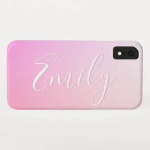 Ihr Name oder Wort Rosa Ombre-Verlauf Case-Mate iPhone Hülle