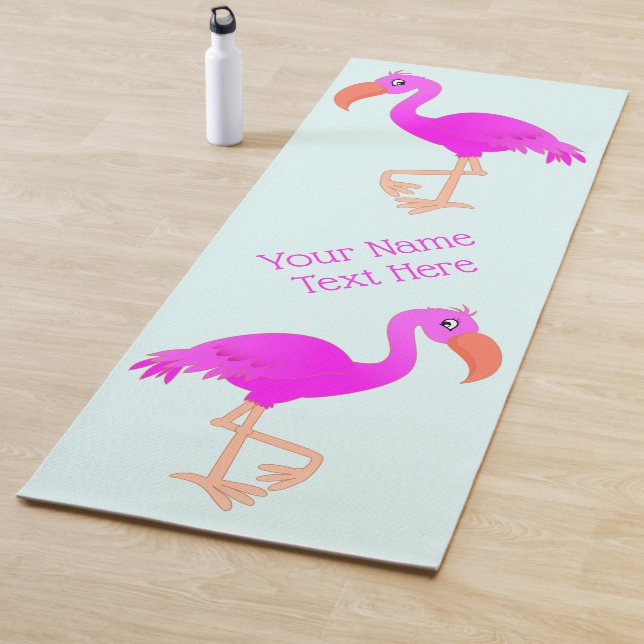 Ihr Name Personalisiert Pink Flamingo Yoga Mat Ges Yogamatte (Beispiel)