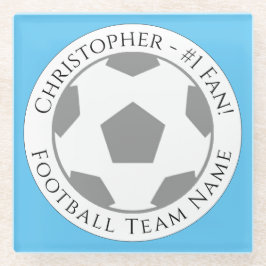 Ihr Name plus Fußball Team Name Glass Untersetzer