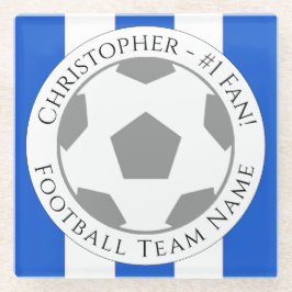 Ihr Name plus Fußball Team Name Glass Untersetzer
