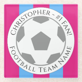 Ihr Name plus Fußball Team Name Glass Untersetzer