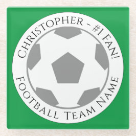 Ihr Name plus Fußball Team Name Glass Untersetzer