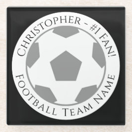 Ihr Name plus Fußball Team Name Glass Untersetzer